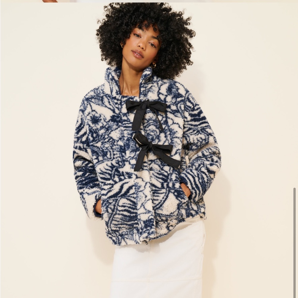 Damson madder Ingrid borg bow fleece jacket
